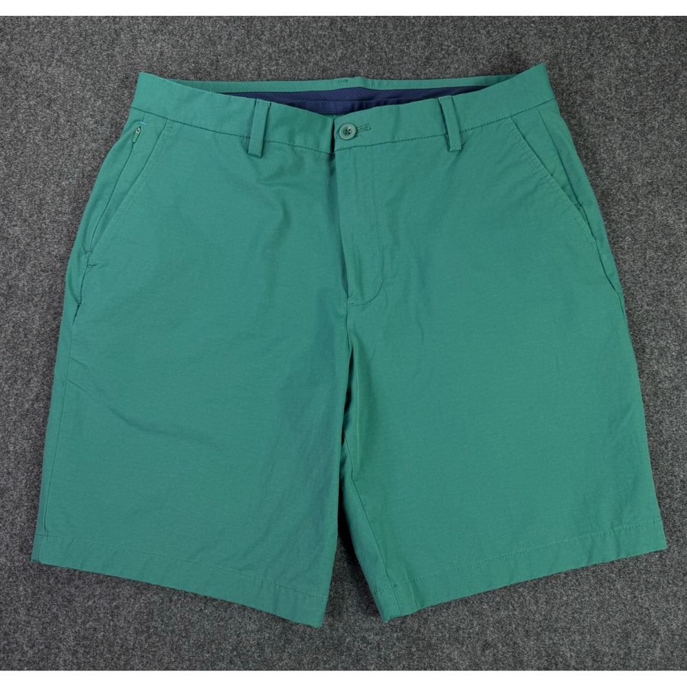 Vineyard Vines On The Go Shorts Mens 35x9" Green Performance Stretch Nylon Chino